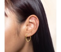 Hexagon Designed Silver Hoop Earring HO-1528